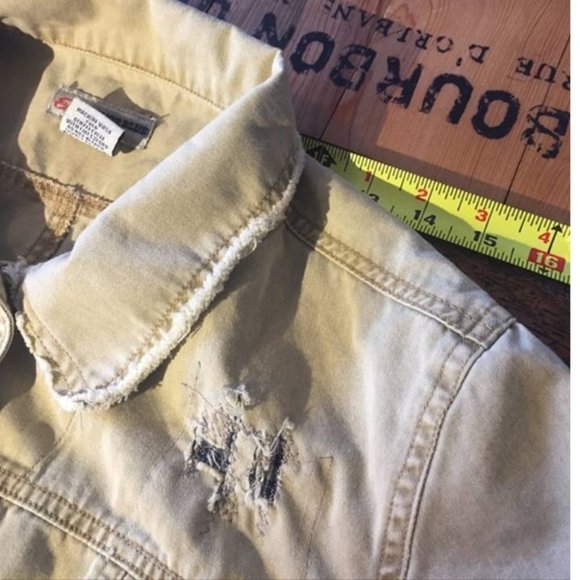 Upcycled Distressed Jacket Sz M - Picture 6 of 7